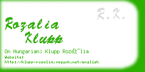 rozalia klupp business card